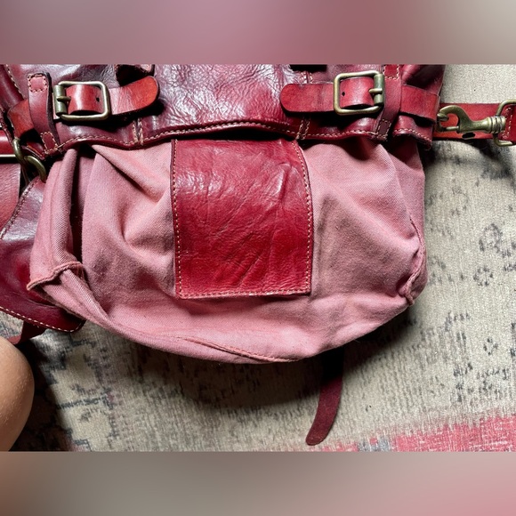 Campomaggi Burgandy Red Medium Distressed Leather Sobrero Bag purse - Picture 9 of 13